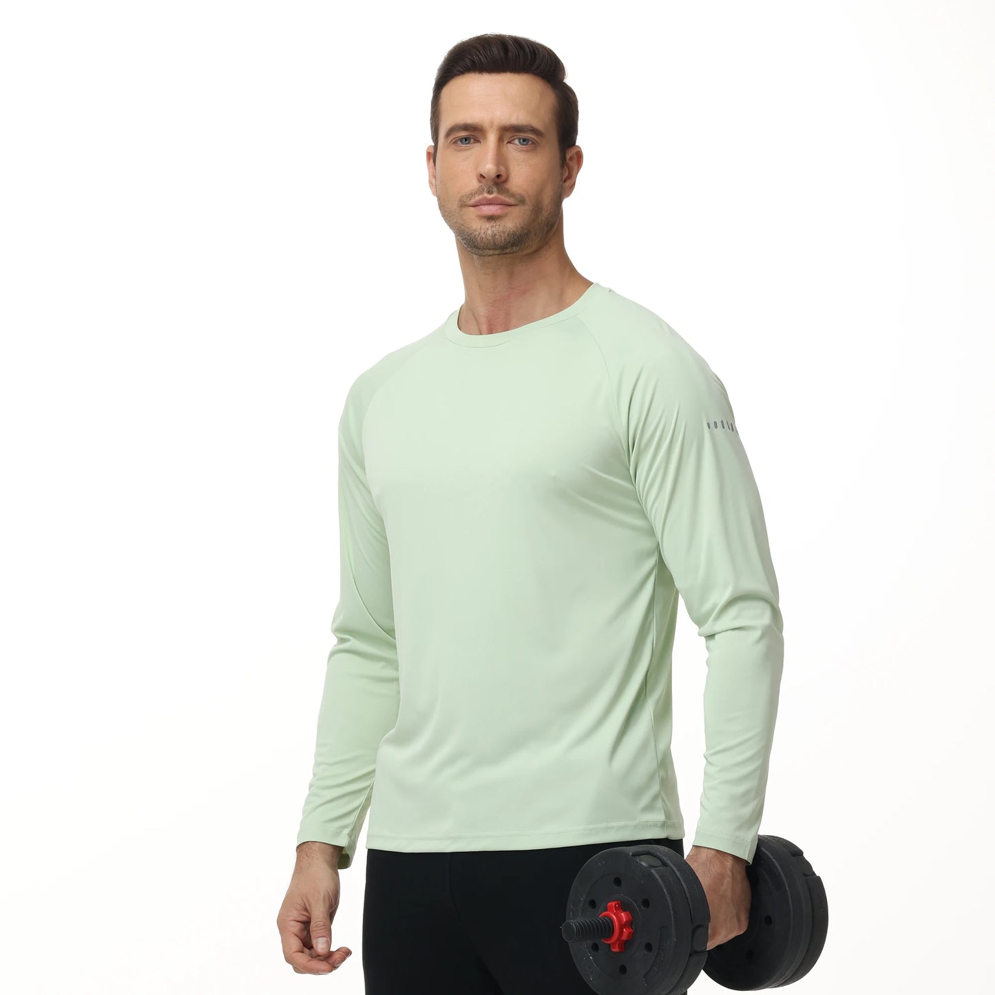 Men UPF 50+ Long Sleeve T-Shirt, Rash Guard Breathable Tops, Pullover Shirt for Sport Fishing Hiking Workout Outdoor Beach