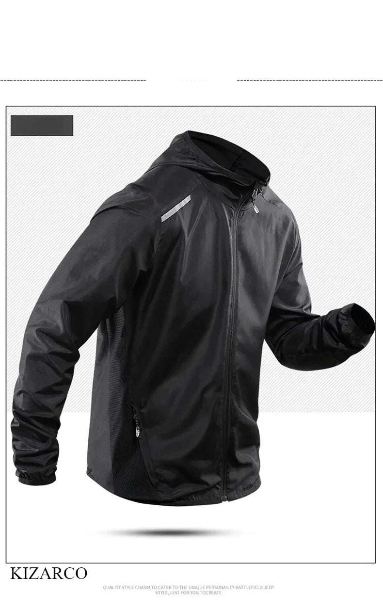 2025 Running Jacket Spring Reflective Gym Hooded Men Coat Jogging Gradient Color Sportswear Breathable Male Jackets Women