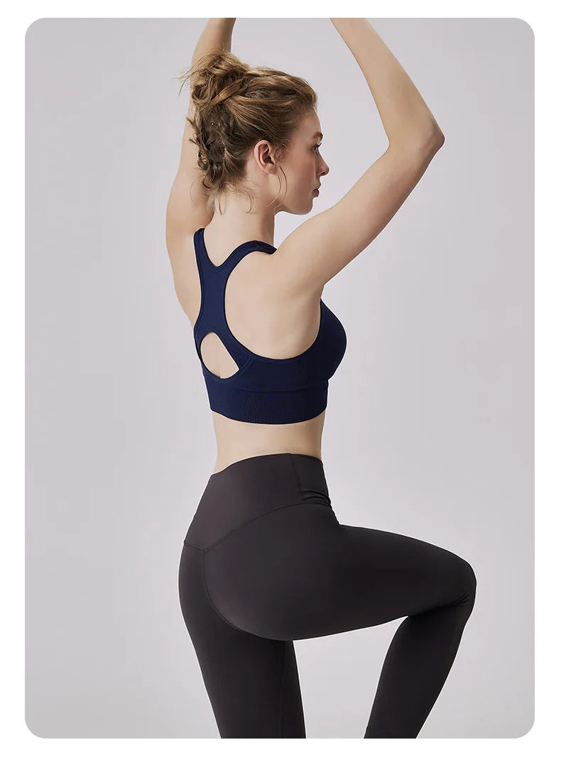 CZGUKE Women's zipper sports bra vest plus size shock resistant bra women's yoga running fitness bra women's underwear