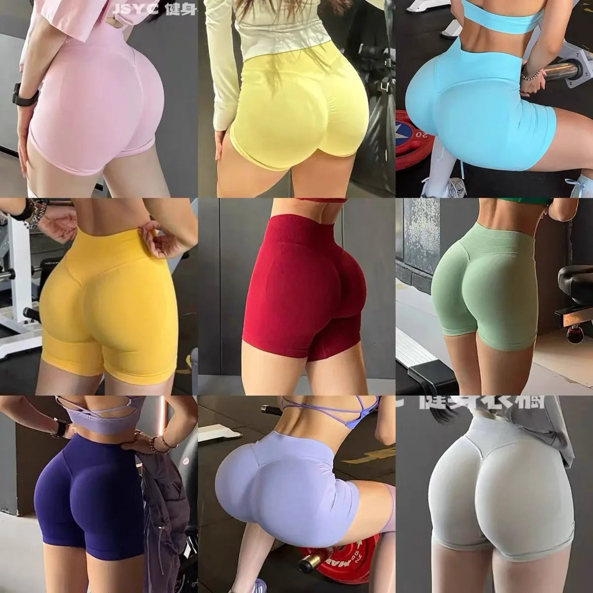 dfyoga Shorts 4.5" short gym mujer sportswear impact workout Low Ribbed Band Seamless Gym Fitness Shorts