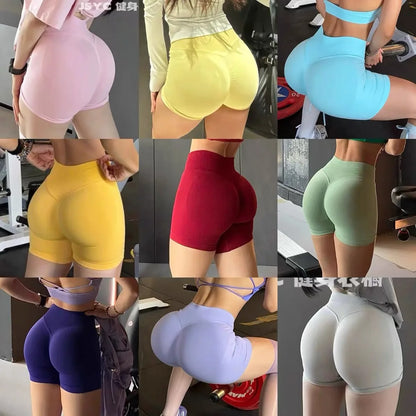 dfyoga Shorts 4.5" short gym mujer sportswear impact workout Low Ribbed Band Seamless Gym Fitness Shorts