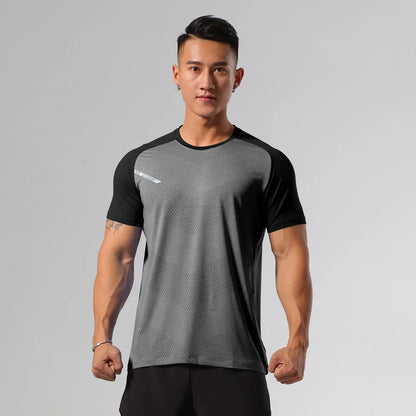 The Same Breathable Light and Quick-drying Top for Men and Women, Fitness Sportswear, Ice Silk T-shirt Stretch Short Sleeves