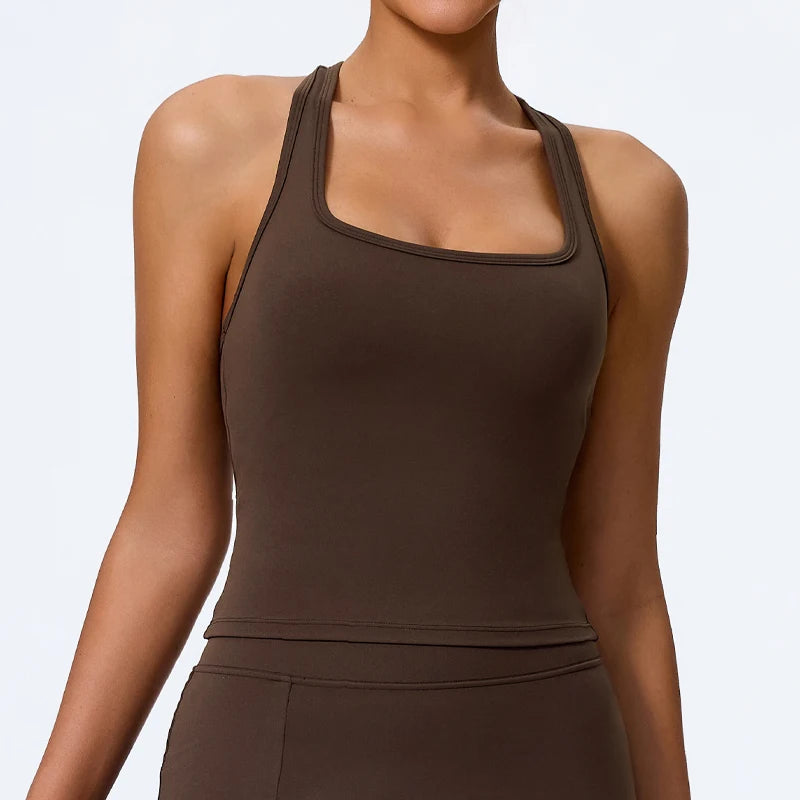 Hearuisavy Shockproof Yoga Vest Running Gym Tank Top Women Fitness Quick-Dry Workout Vest Female Sports Sleeveless Top Women