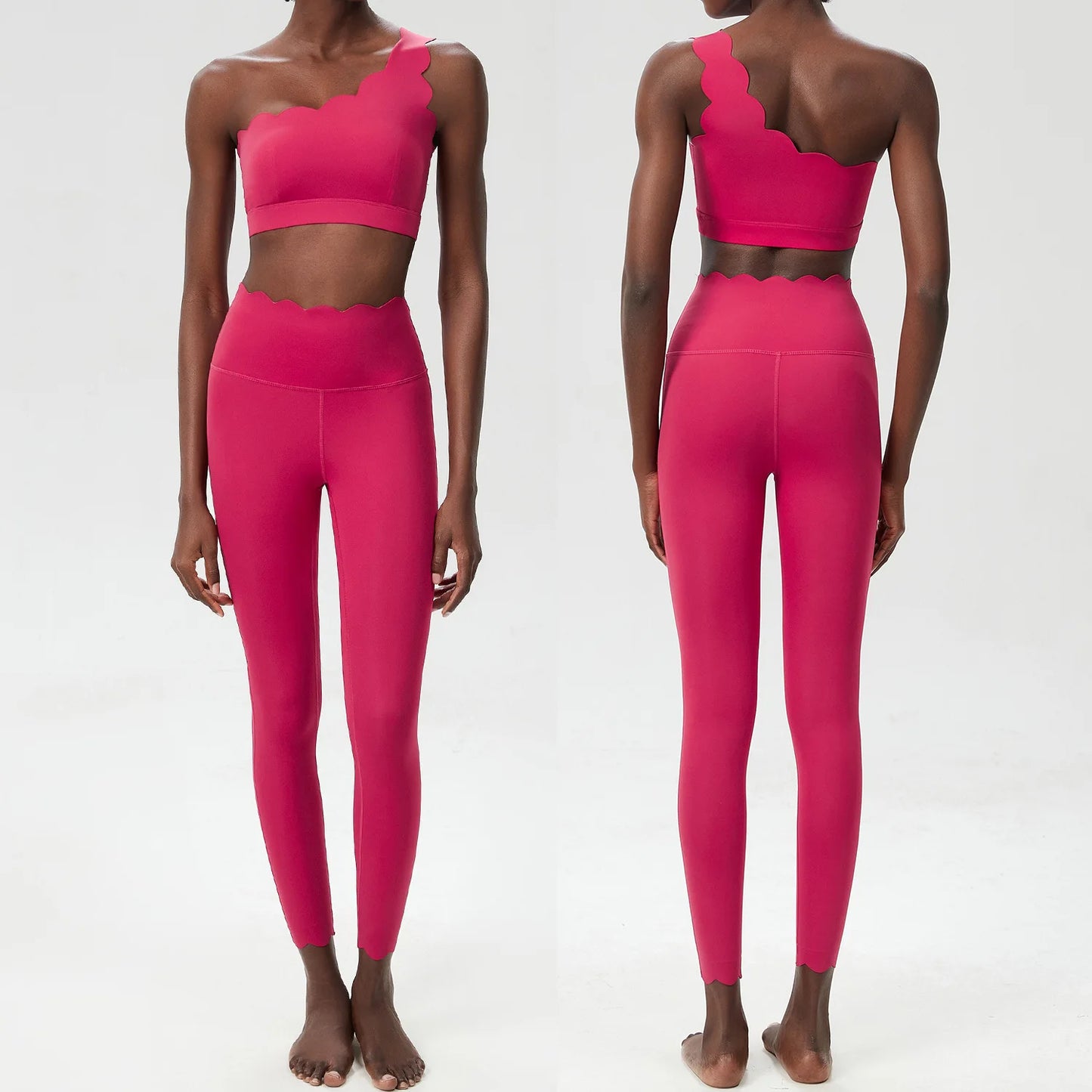 Women Two Pieces Fitness Yoga Set Buttery Soft Running Gym Suit Breathable Quick Dry Sportswear Female Strwetchy Workout Clothes