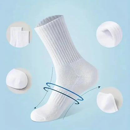 5/10/20 Pairs Neutral Solid Color Round Neck Socks Spring Autumn Sweat Absorbing Breathable Comfortable All-season Sports Socks