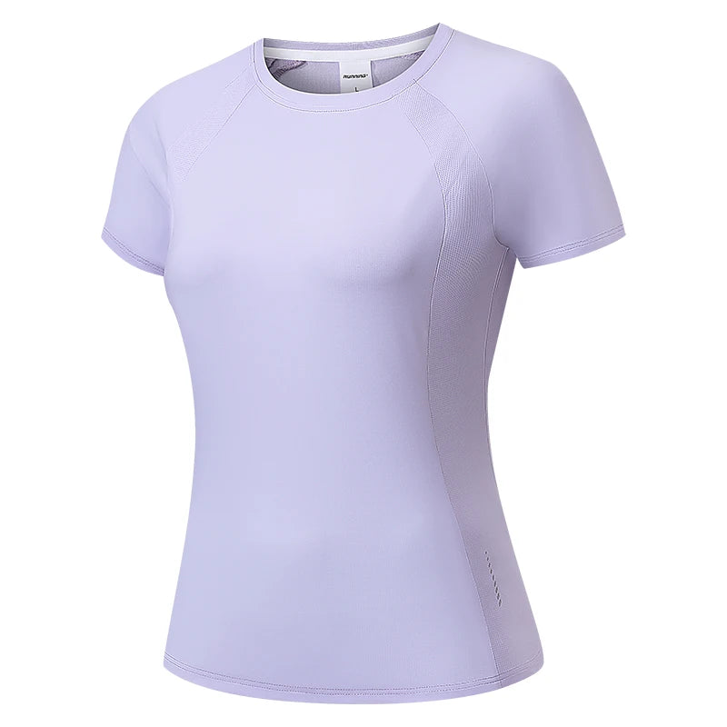 Summer Women's Quick Dry Running Sports T-Shirt Gym Fitness Training Wear for Tennis Golf Yoga Breathable Sportswear Top