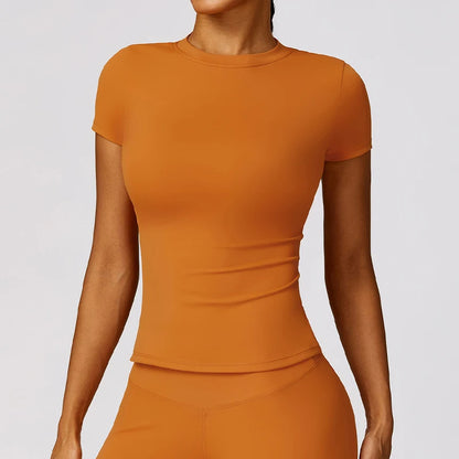 Skintight Sports Short Shirts Women Workout Sportswear Female Fitness Yoga Shirt Quick-Dry Yoga Clothing Sport Gym Top Women