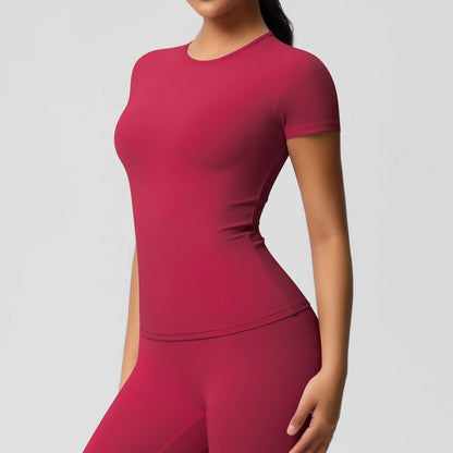 Workout Dry Fit Breathable High Elastic Sports Top Gym Fitness Wear T-shirt Women Casual Outdoor Top