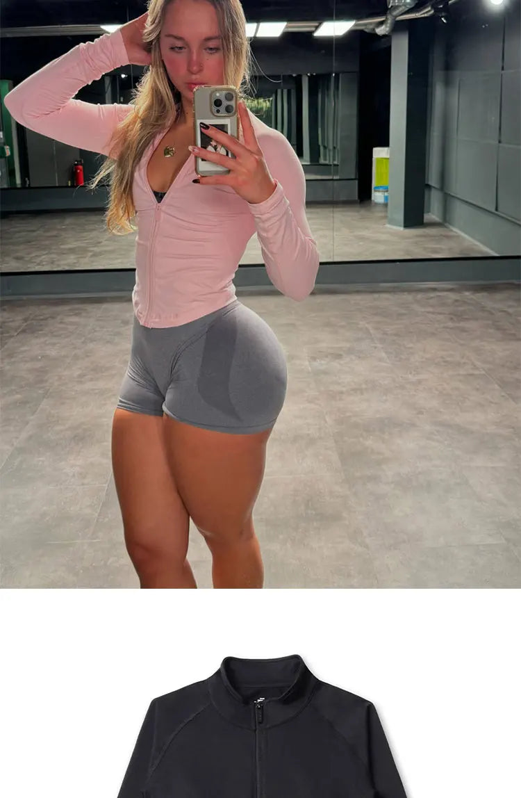 DF Dynamic Zippy Sport Jacket Coat Women Yoga Gym Workout Training Activewear Sweatshirt Tops Jogging Running Sportswear Clothes