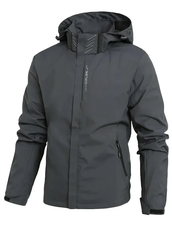Men's Lightweight Waterproof Rain Jacket Hooded Outdoor Windproof Hiking Climbing Raincoat - Breathable Outer Layer for Outdoors