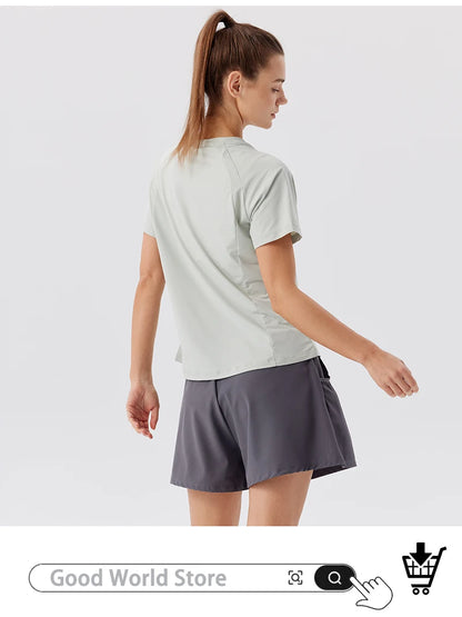 Summer Women's Quick Dry Running Sports T-Shirt Gym Fitness Training Wear for Tennis Golf Yoga Breathable Sportswear Top
