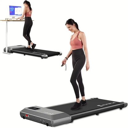 2in1 Walking Pad Treadmill Portable for Home&Office Under Desk 15.35*31.5in Belt Treadmill with Max 250lbs Quiet 45dB Treadmill