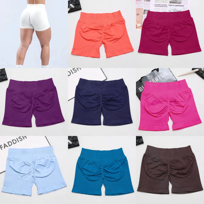 dfyoga Shorts 4.5" short gym mujer sportswear impact workout Low Ribbed Band Seamless Gym Fitness Shorts