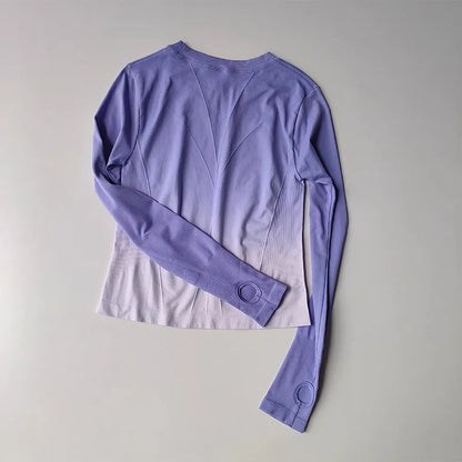 Women's Long Sleeve Top Yoga Shirts Running T-Shirt Hanging dye Fitness Sports Top Gym Sweatshirts Workout Tops Sports Shirts