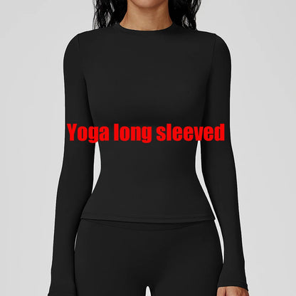 Yoga Shirts Women Long Sleeve Fitness Running Gym Clothes Workout Dry Fit Breathable Slim Fit High Elastic Sport Top Women's Top