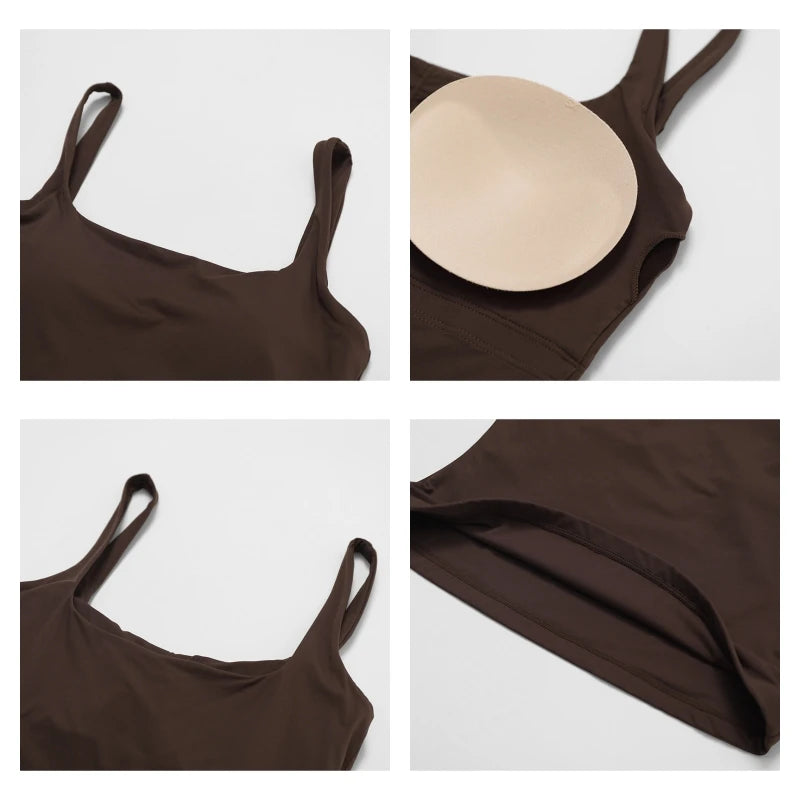 Ctenkevet Women's Workout Yoga Tank Top Quick-Dry Gym Sports Vest Female Running Tight Top Women U-Back Fitness Underwear