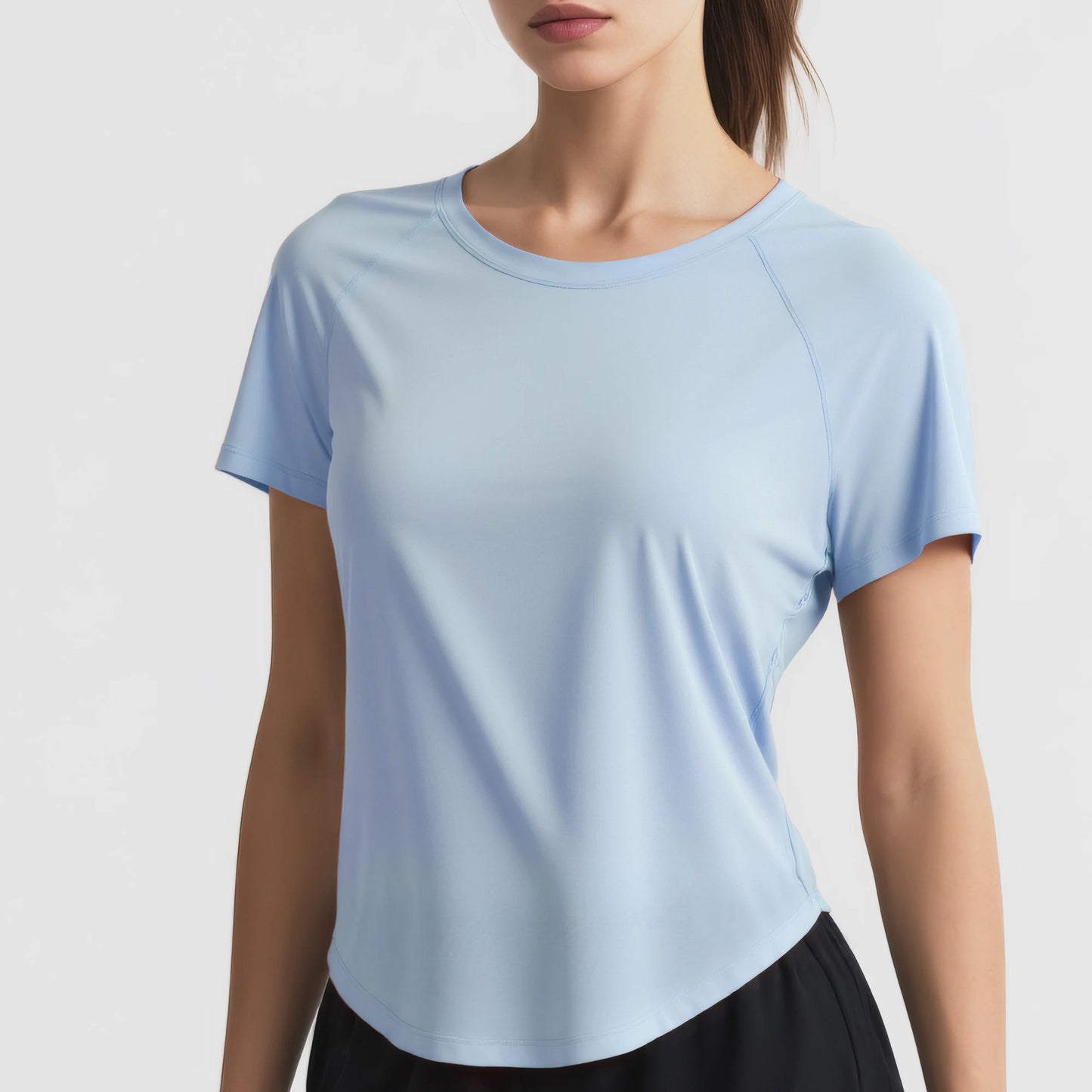 Nude Mesh Breathable Yoga Short Sleeve Fitness Sports Top Quick Dry T Shirt Running Training Top Women's Fitness Wear XS-XL