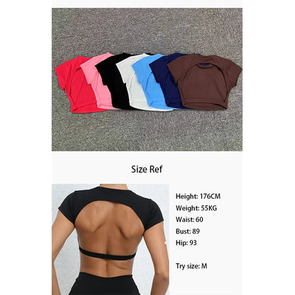 Hearuisavy Customizable Sports Shirts Workout Sportswear Backless Yoga Clothing Chest Pads Sport Crop Tops Gym Top Women