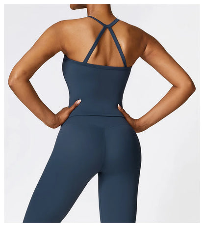 Women Cross Back Yoga Sports Bra Breathable Shock Proof Gym Workout Fitness Push up Top Yoga Running Active Sportswear Vest Bra