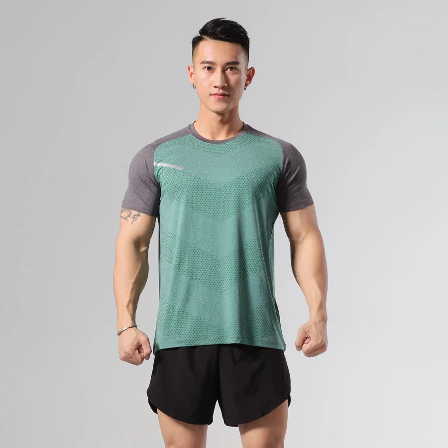 The Same Breathable Light and Quick-drying Top for Men and Women, Fitness Sportswear, Ice Silk T-shirt Stretch Short Sleeves