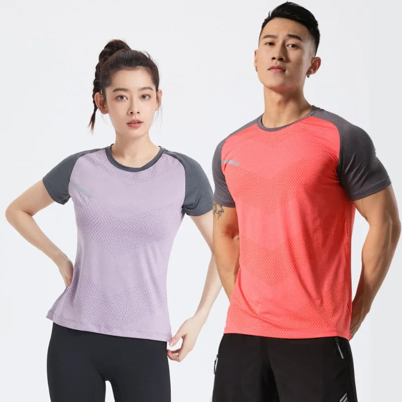 The Same Breathable Light and Quick-drying Top for Men and Women, Fitness Sportswear, Ice Silk T-shirt Stretch Short Sleeves