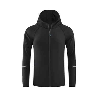 (S-4XL)Men Women Running Jacket Lightweight Camping Hiking Windbreaker Windproof Long-Sleeved Zipper Hoodie Sports Coat