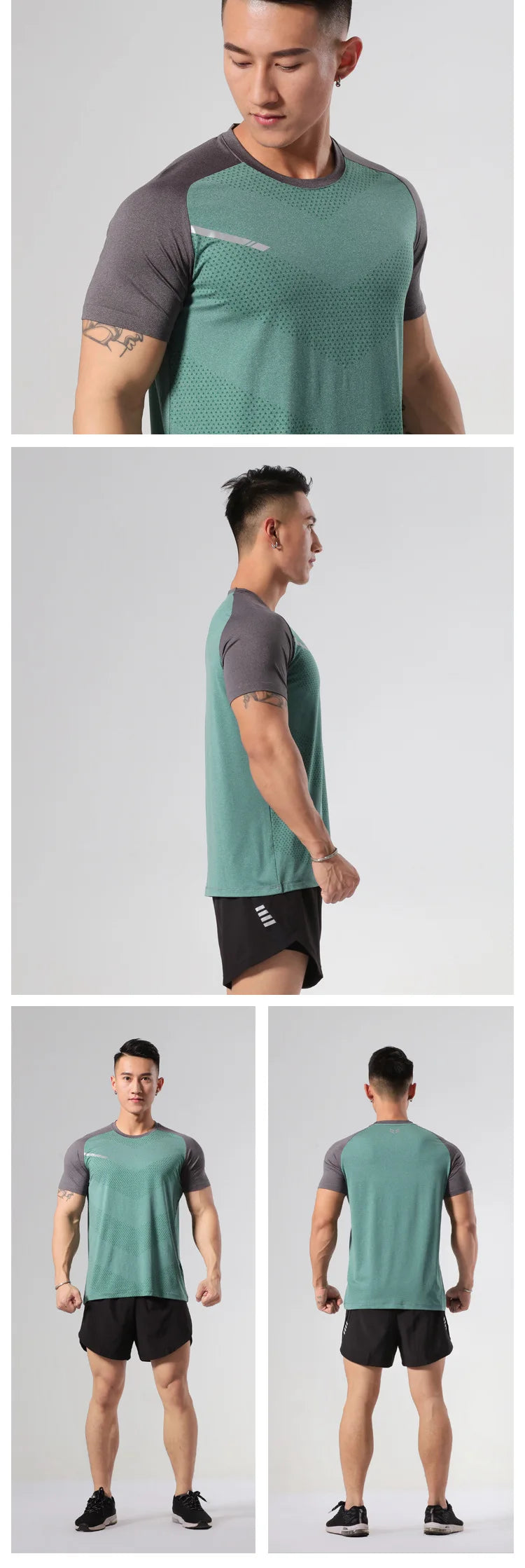 The Same Breathable Light and Quick-drying Top for Men and Women, Fitness Sportswear, Ice Silk T-shirt Stretch Short Sleeves