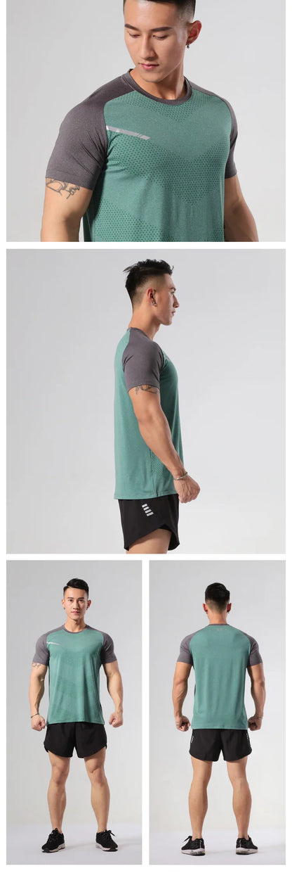 The Same Breathable Light and Quick-drying Top for Men and Women, Fitness Sportswear, Ice Silk T-shirt Stretch Short Sleeves
