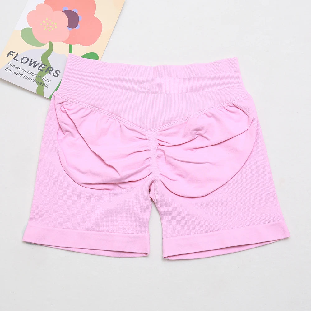 dfyoga Shorts 4.5" short gym mujer sportswear impact workout Low Ribbed Band Seamless Gym Fitness Shorts