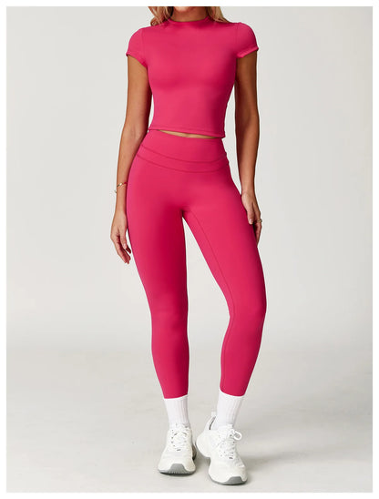 Sports T-shirt Women's Top Yoga Shirts Quick Dry Running Tops Tights Push Up Workout Gym Clothes Short Sleeve Fitness Sports Top