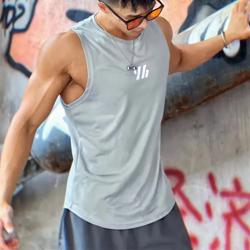 2025 newest Summer Gym Vest High Quality mesh Shirt Sleeveless T-shirts Men Tank Tops basketball running Fitness Sports Vest men