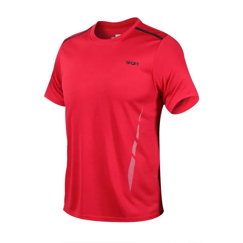CHRLCK Men's Quick Drying Running Sets Breathable Hiking Fishing T-Shirt Short Soft Elasticity Gym Fitness Suits Outdoor Sports