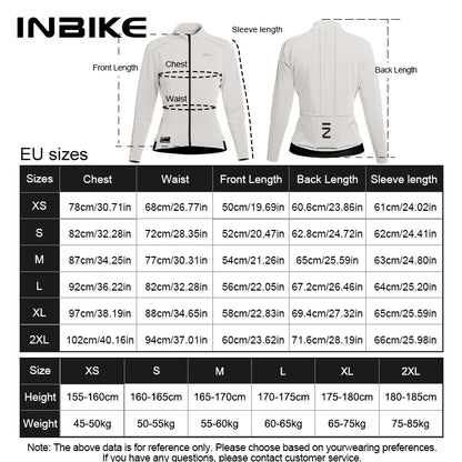 INBIKE Women's Thermal Cycling Jacket Winter Warm Fleece Bicycle Riding Sportswear Windproof Long Sleeve Reflective Outdoor Wear