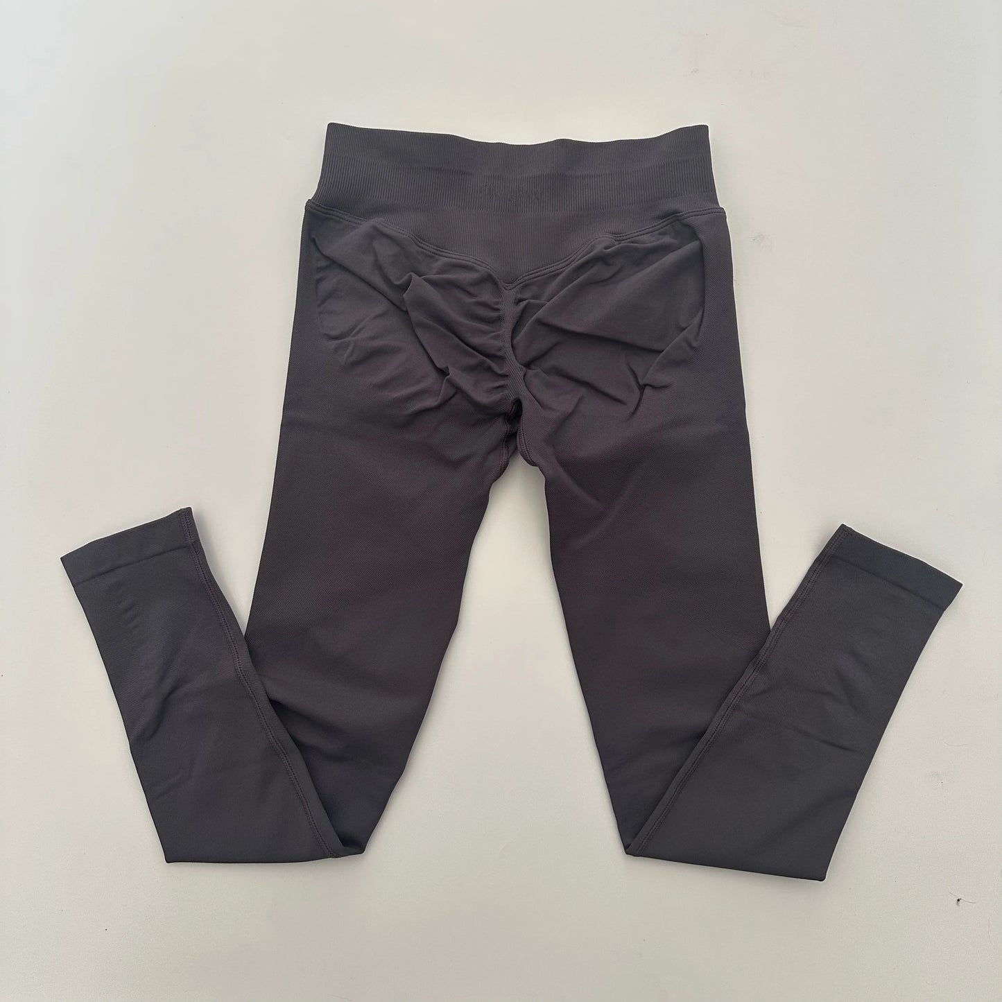 No Logo Leggings Women Low Ribbed Band Scrunch Bum Seamless Yoga Pants Gym Leggings Fitness Sweat Wicking Stretch Workout Tights