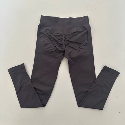 No Logo Leggings Women Low Ribbed Band Scrunch Bum Seamless Yoga Pants Gym Leggings Fitness Sweat Wicking Stretch Workout Tights