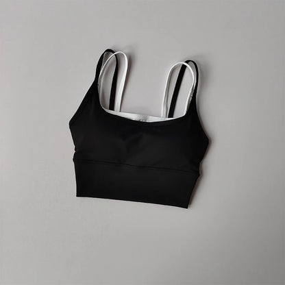 Sports Bra Women Summer Shock-absorbing Gathering Double Breast Strap Yoga Vest Quick Drying Anti Sagging Shaping Fitness Bra