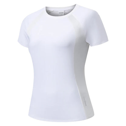 Summer Women's Quick Dry Running Sports T-Shirt Gym Fitness Training Wear for Tennis Golf Yoga Breathable Sportswear Top