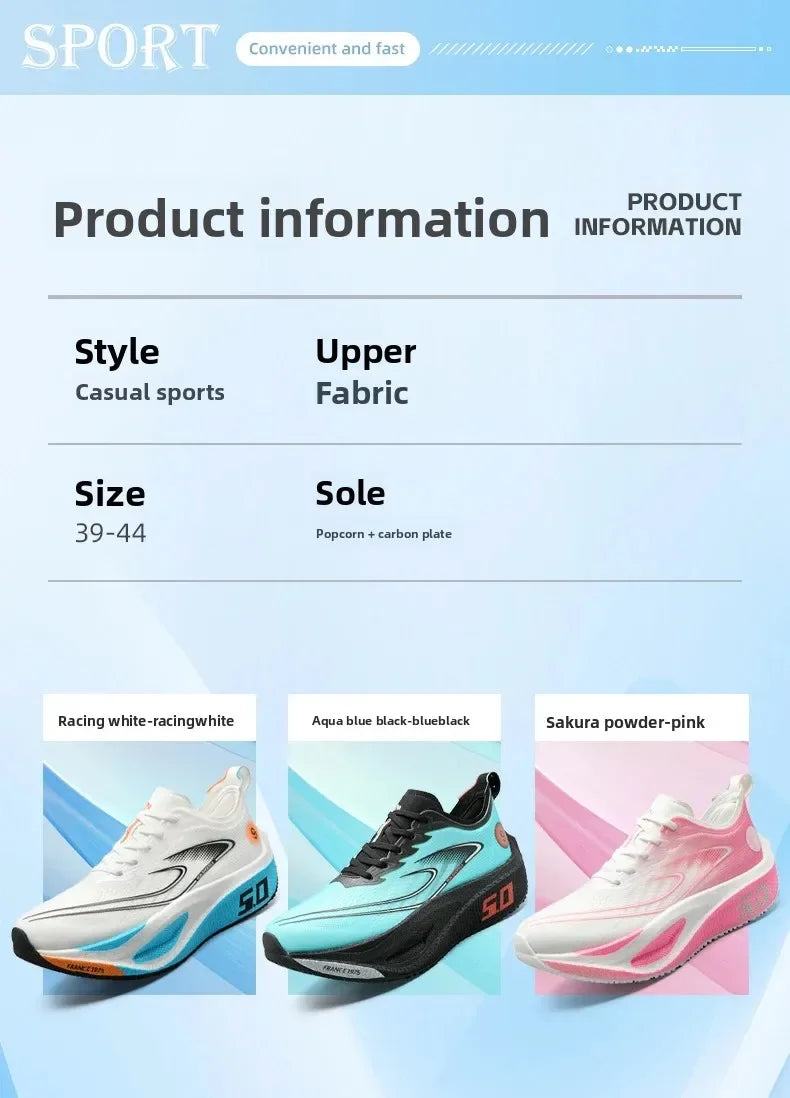 Unisex 2025 Full Carbon Plate Running Shoes Professional Marathon Racing Lightweight Bounce Cushion Breathable Sports Sneakers