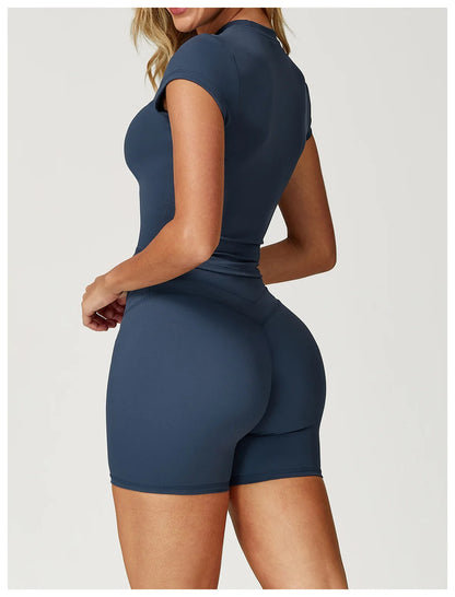 Sports T-shirt Women's Top Yoga Shirts Quick Dry Running Tops Tights Push Up Workout Gym Clothes Short Sleeve Fitness Sports Top