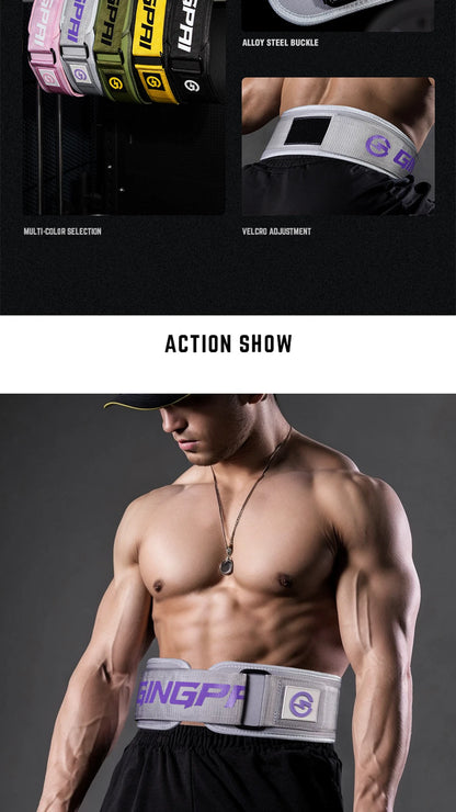 1Pcs Gym Weightlifting Belt Adjustable Waist Back Support Squat Dumbbell Barbell Deadlifts Training Fitness Black Pink Grey