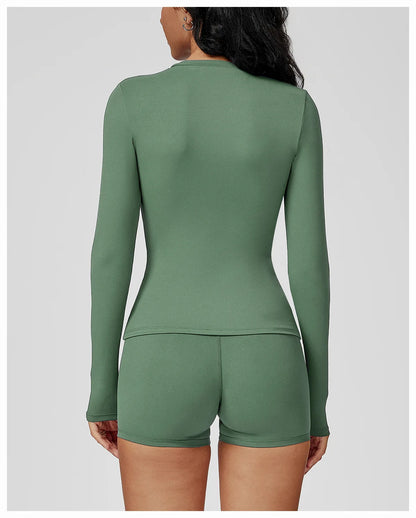 Yoga Shirts Women Long Sleeve Fitness Running Gym Clothes Workout Dry Fit Breathable Slim Fit High Elastic Sport Top Women's Top