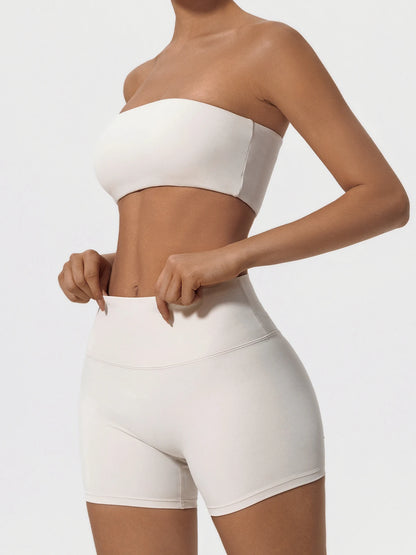 Ctenkevet Two Piece Fitness Sports Set Women Workout Yoga Outfit Strapless Bra Woman 2Ps Gym Crop Top Deportivos Mujer Gym Suits