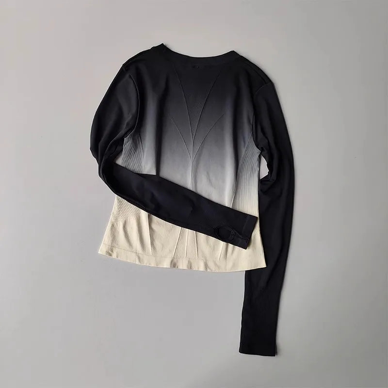 Women's Long Sleeve Top Yoga Shirts Running T-Shirt Hanging dye Fitness Sports Top Gym Sweatshirts Workout Tops Sports Shirts