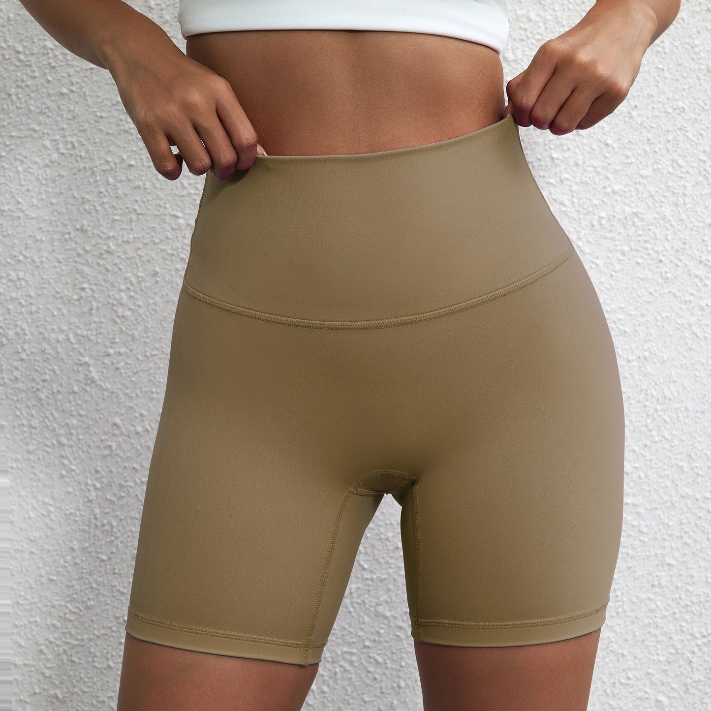 Solid Color Women Fitness Sports Short High Waist Yoga Short Leg Cycling Comprehensive Training Jog Squat Proof Internal Pocket