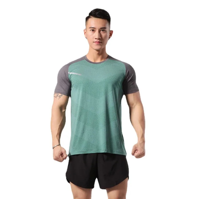 The Same Breathable Light and Quick-drying Top for Men and Women, Fitness Sportswear, Ice Silk T-shirt Stretch Short Sleeves