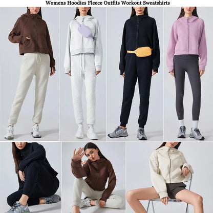 VITALINOVO Women's Zip Up Hoodies Fleece Workout Jackets Sweatshirts Athletic Casual Long Sleeve Sweatshirts with Thumb Holes
