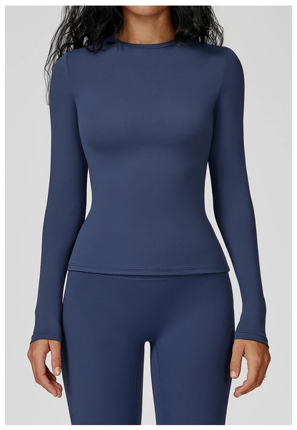 Yoga Shirts Women Long Sleeve Fitness Running Gym Clothes Workout Dry Fit Breathable Slim Fit High Elastic Sport Top Women's Top