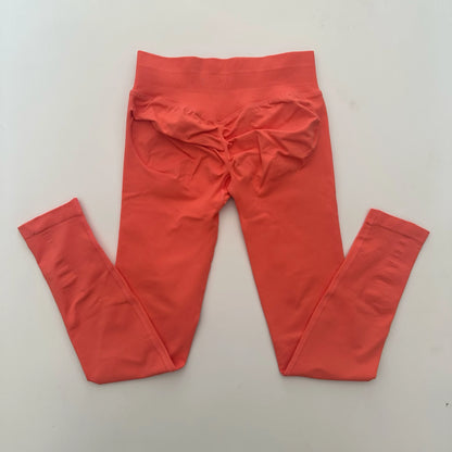 No Logo Leggings Women Low Ribbed Band Scrunch Bum Seamless Yoga Pants Gym Leggings Fitness Sweat Wicking Stretch Workout Tights