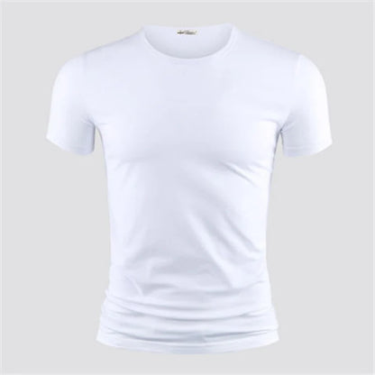 2025 Men's T Shirt Pure Color V Collar Short Sleeved Tops Tees Men T-Shirt Black Tights Man T-Shirts Fitness For Male Clothes