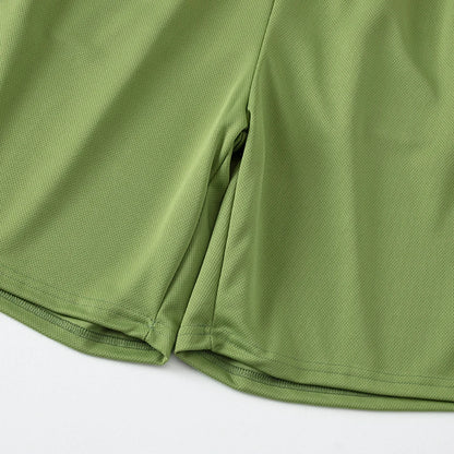 2-Piece Men's Summer Quick drying Sports Suit Loose And Breathable Short Sleeved T-shirt Running And Fitness Black Pocket Shorts